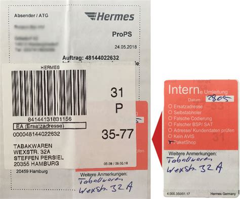 Hermes Online shops umleitung